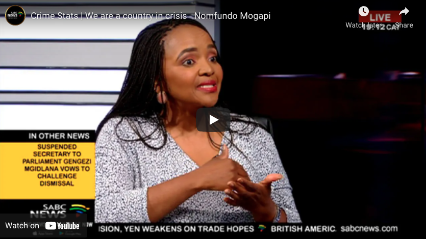 Crime Stats | We Are A Country In Crisis – Nomfundo Mogapi